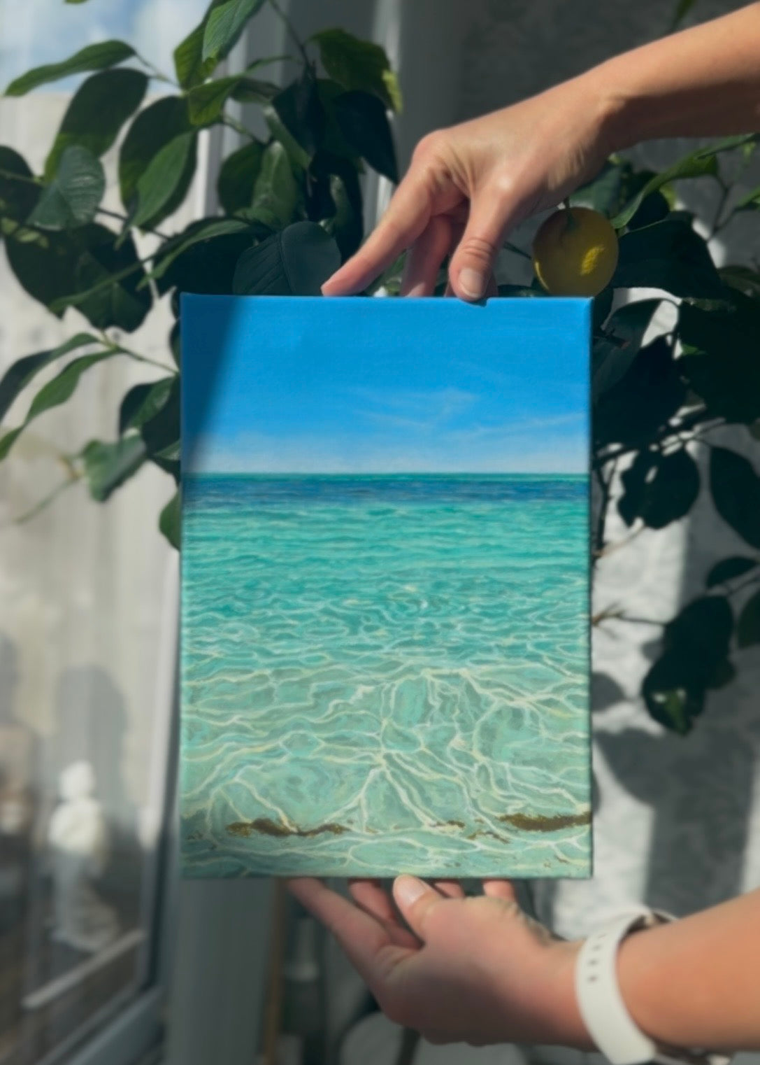 Endless Shallows I & II | Original Coastal Seascape diptych painting | Contemporary Seascape