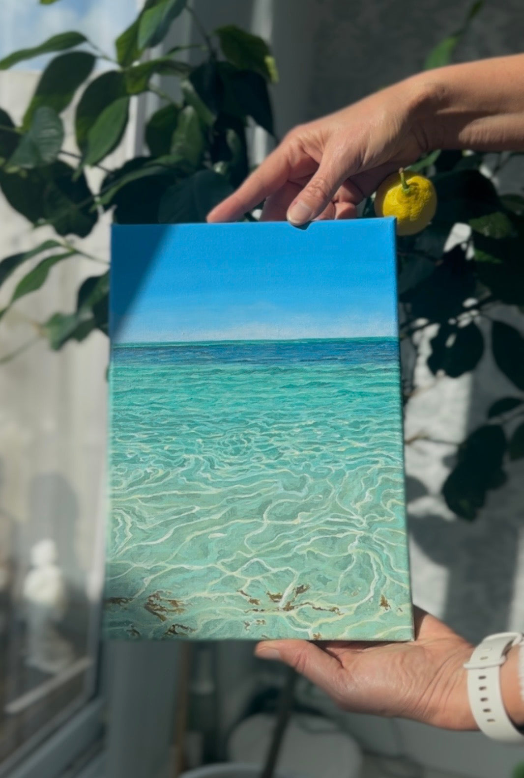Endless Shallows I & II | Original Coastal Seascape diptych painting | Contemporary Seascape